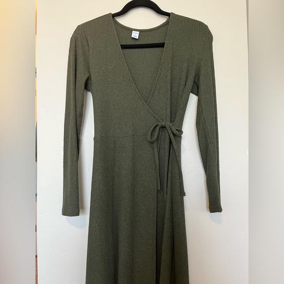 Ribbed, Knit Wrap Dress - Picture 1 of 3